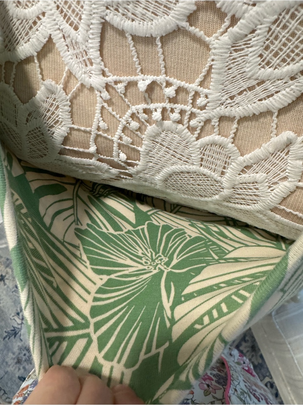 Pact Organic Cotton Green and White Leaf-Print Midi Dress - Picture 7 of 8